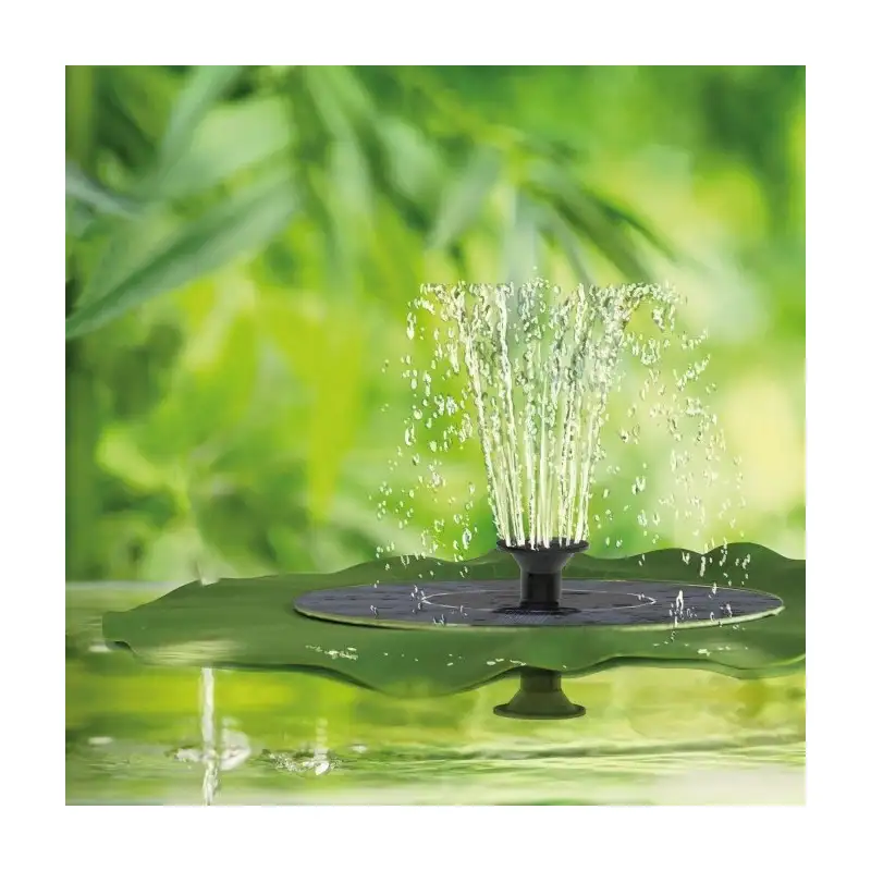Fantana arteziana solara, model frunza de lotus, 6 duze, 1,4W/7V