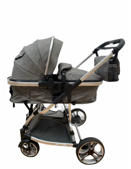 Carucior 2in1 cu landou transformabil, tip troler, 0-36 luni, RED-F2