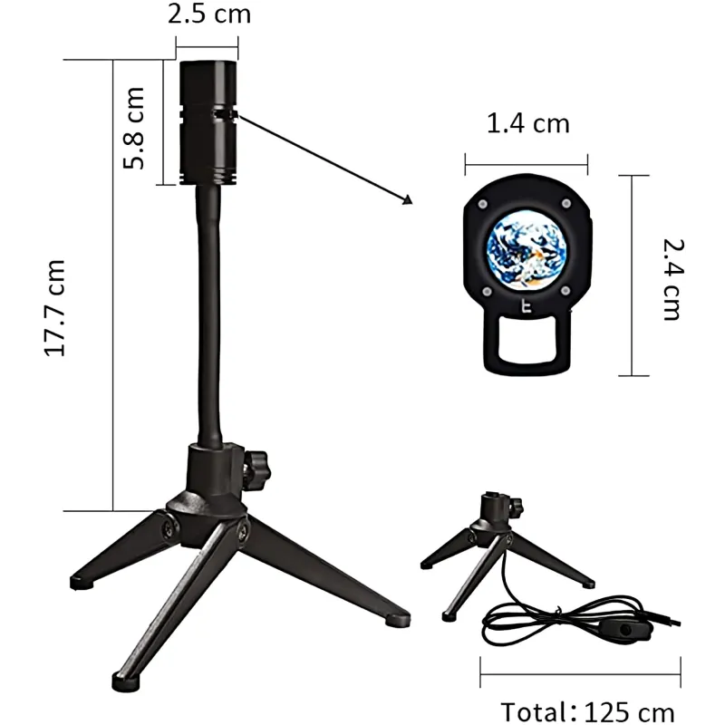Lampă proiector luna/ pamant pentru interior cu led de 3w, cu stativ