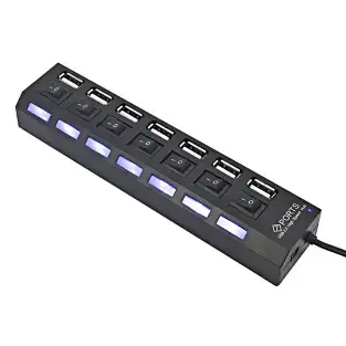 Hub USB 2.0 alimentat extern, 7 porturi cu întrerupător 2