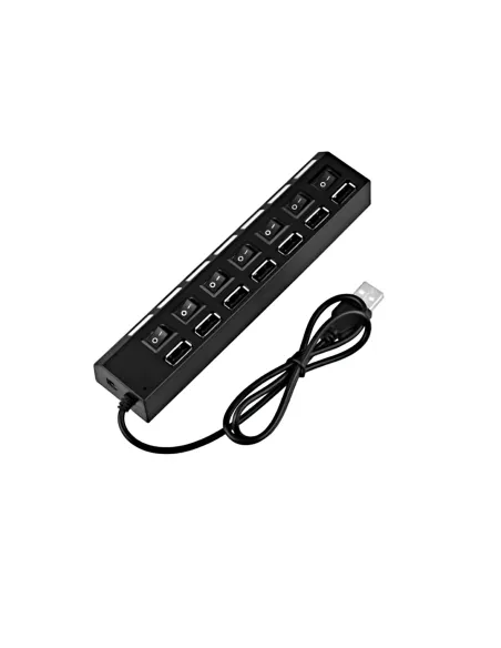 Hub USB 2.0 alimentat extern, 7 porturi cu întrerupător