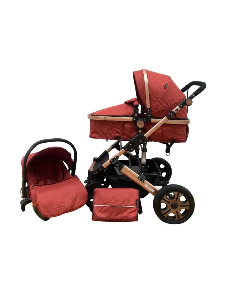 Carucior 3 in 1, landou transformabil in parte sport, 0-36 luni, RED-T3