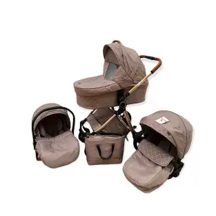 Carucior 3 in 1, 3 piese landou, sport si scoica, 0-36 luni, negru, RED-T6