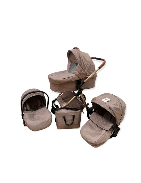 Carucior 3 in 1, 3 piese landou, sport si scoica, 0-36 luni, negru, RED-T6