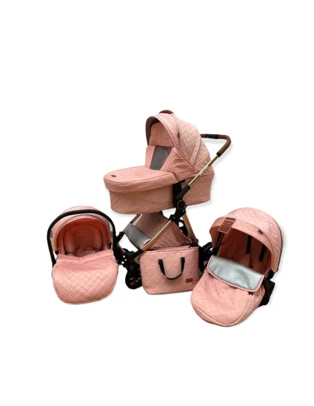 Carucior 3 in 1, 3 piese landou, sport si scoica, 0-36 luni, negru, RED-T6