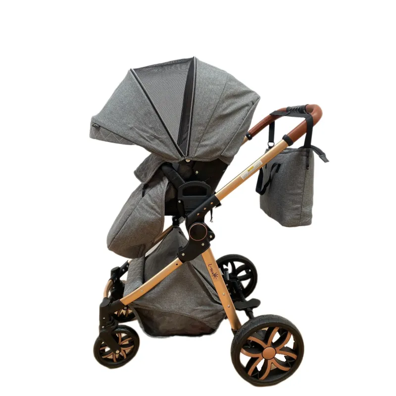 Carucior 3 in 1, 3 piese landou, sport si scoica, 0-36 luni, negru, RED-T6