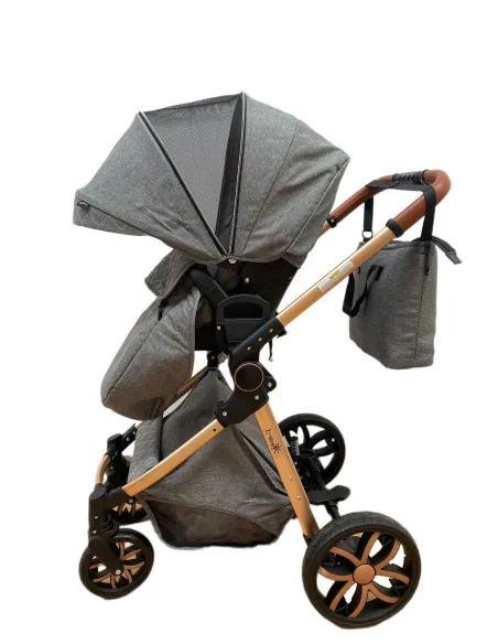 Carucior 3 in 1, 3 piese landou, sport si scoica, 0-36 luni, negru, RED-T6