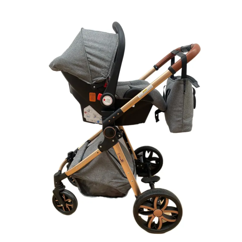 Carucior 3 in 1, 3 piese landou, sport si scoica, 0-36 luni, negru, RED-T6