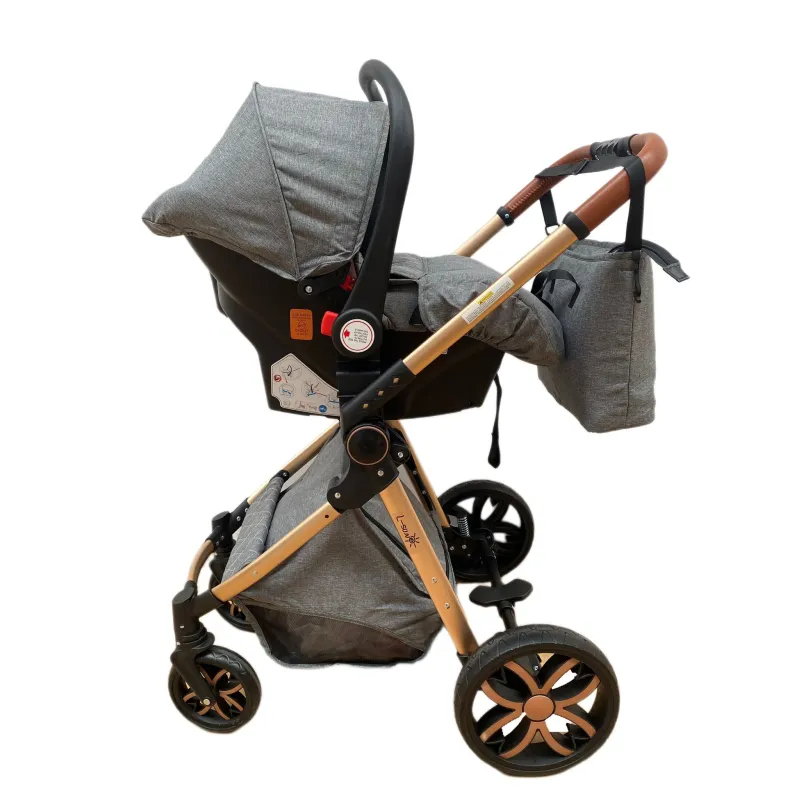 Carucior 3 in 1, 3 piese landou, sport si scoica, 0-36 luni, negru, RED-T6