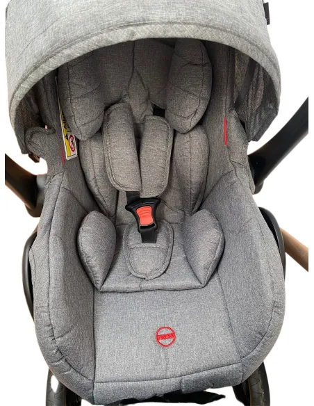 Carucior 3 in 1, 3 piese landou, sport si scoica, 0-36 luni, negru, RED-T6