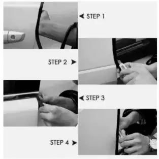 Banda NEAGRA de protectie auto pentru usi, din cauciuc 5M 2