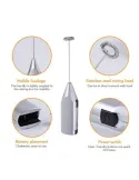 Mixer electric cu baterii si suport cafea