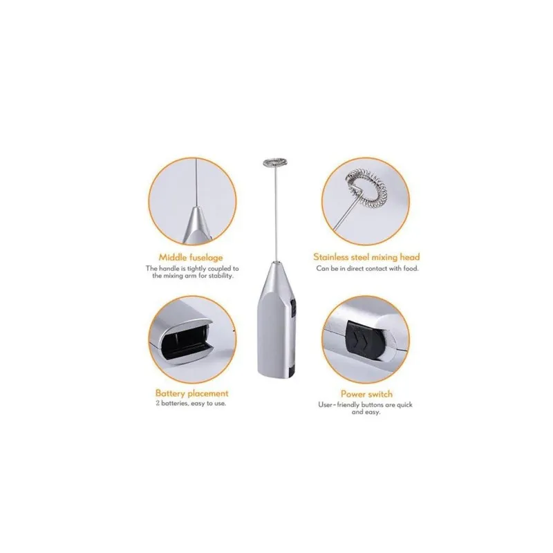 Mixer electric cu baterii si suport cafea