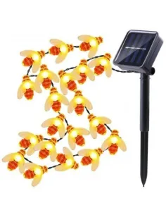 Instalatie solara cu 50 albinute LED, interior-exterior, senzor miscare multicolor 2