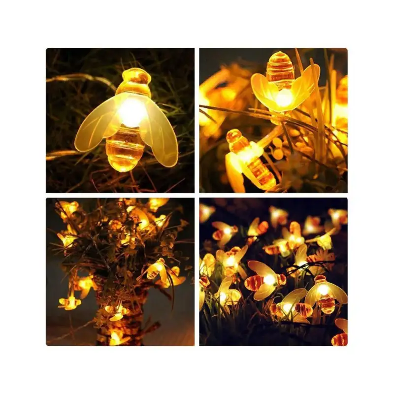 Instalatie solara cu 50 albinute LED, interior-exterior, senzor miscare multicolor