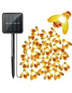 Instalatie solara cu 50 albinute LED, interior-exterior, senzor miscare multicolor