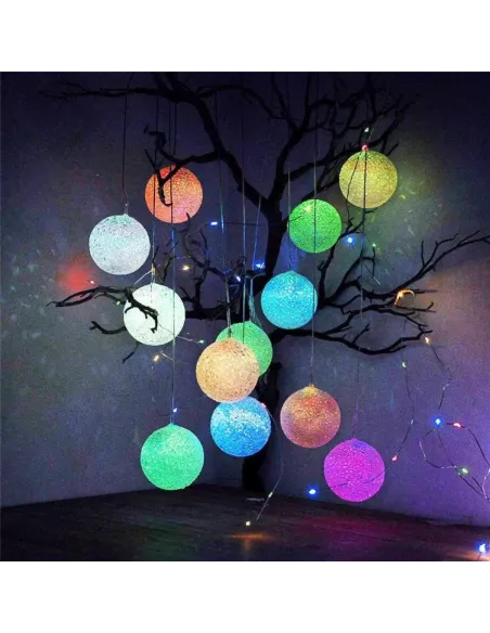 Decoratiune cu 6 globuri cu incarcare solara si jocuri de lumini pentru gradina