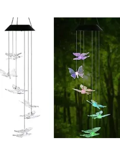 Decoratiune cu 6 fluturi incarcare solara si jocuri de lumini pentru gradina 2