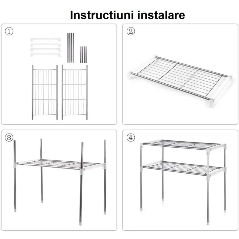 Etajera tip raft multifunctional pentru bucatarie sau baie Multi Storage Rack