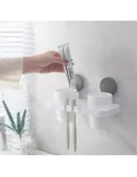 Suport baie pentru uscatorul de par, periute de dinti si pahar