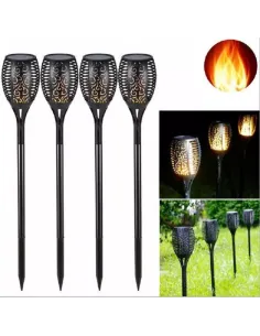 Set 4x lampa solara felinar  tip torta cu efect flacara 2