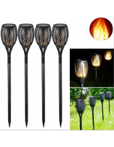 Set 4x lampa solara felinar  tip torta cu efect flacara