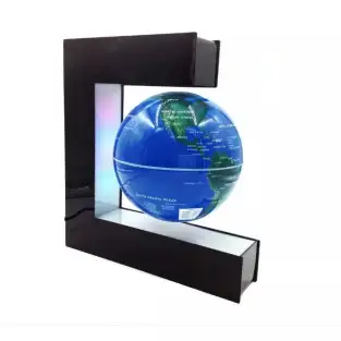 Glob care leviteaza cu leduri ,culoare albastru ,diametru glob 15cm