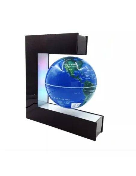 Glob care leviteaza cu leduri ,culoare albastru ,diametru glob 15cm