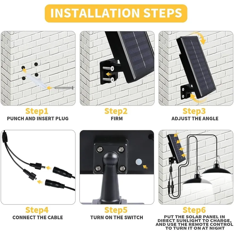 Set 2 Lampi solare cu LED si panou solar, cu telecomanda, IP66, lumina alba