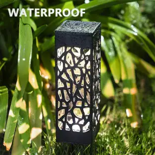 Felinar Stalp LED Gradina Deco cu Incarcare Solara WEB + Baterii AAA 2