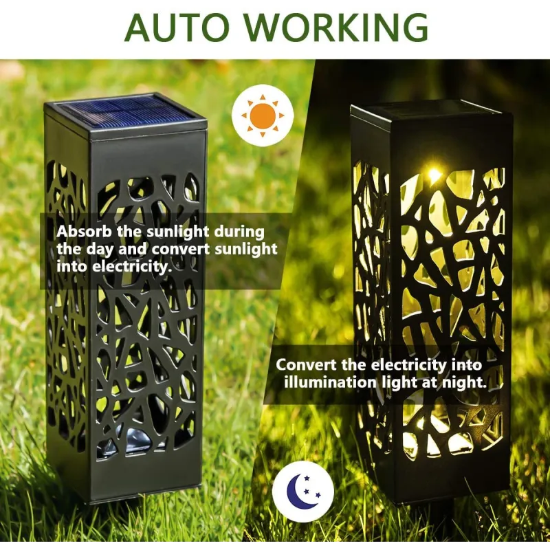 Felinar Stalp LED Gradina Deco cu Incarcare Solara WEB + Baterii AAA