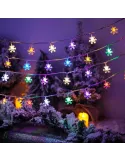 Instalatie solara cu 50 fulgi de gheata, 50 led-uri, multicolor