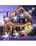 Instalatie solara cu 50 fulgi de gheata, 50 led-uri, multicolor