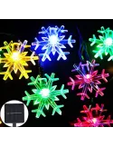 Instalatie solara cu 50 fulgi de gheata, 50 led-uri, multicolor