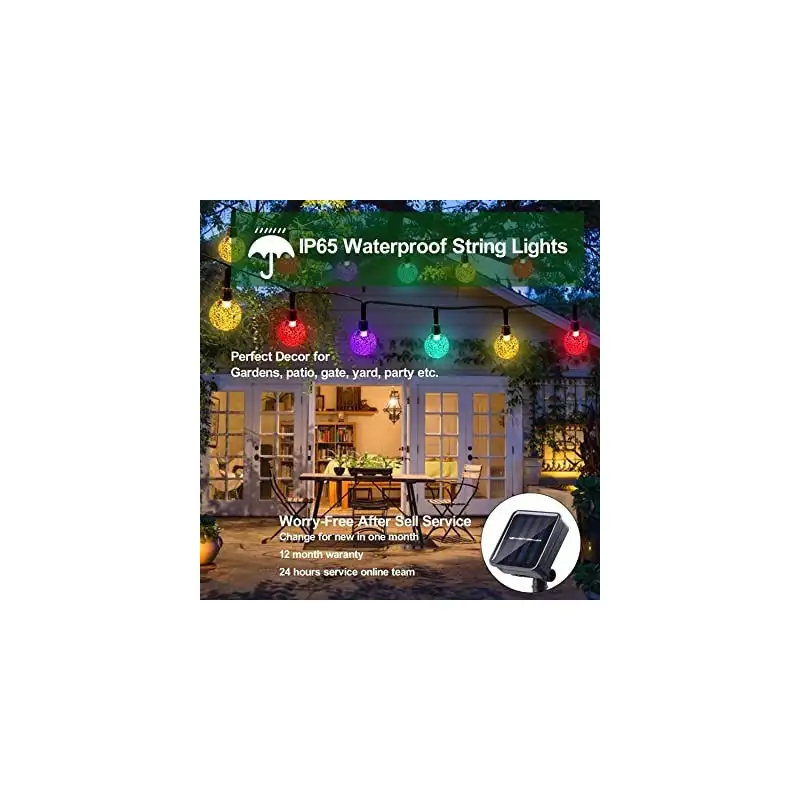 Instalatie solara cu 50 globulete LED , alb transparent, interior-exterior, fir negru, multicolor