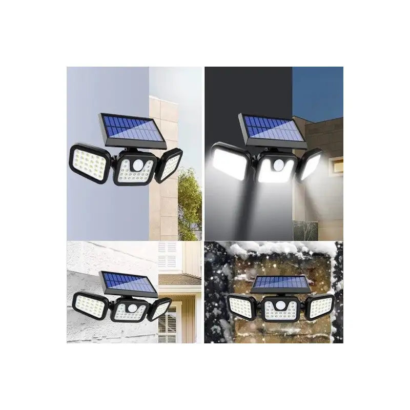 Set 2 Lampi cu incarcare Solara 150W Leduri COB Senzor de Miscare Prindere pe Perete