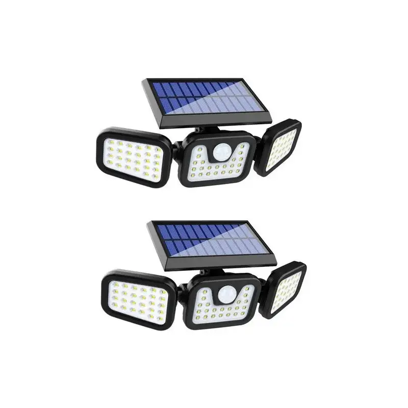 Set 2 Lampi cu incarcare Solara 150W Leduri COB Senzor de Miscare Prindere pe Perete