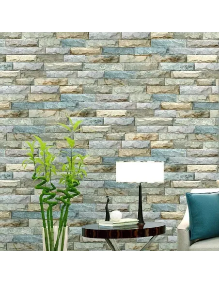 Set 5 Bucati tapet autoadeziv 3 D- 70X70 cm , turquoise-verde