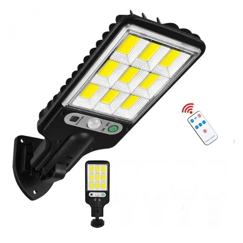Set 5 x Lampi Solare de Perete cu 72 LED-uri COB, 50W, 3 Moduri de Functionare, Telecomanda, Senzor de Miscare si Lumina