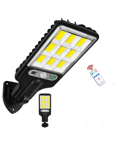 Set 5 x Lampi Solare de Perete cu 72 LED-uri COB, 50W, 3 Moduri de Functionare, Telecomanda, Senzor de Miscare si Lumina
