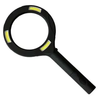 Lupa 3 leduri COB LED putere de marire 3X, diametru lentila 85 mm , 250 Lumeni , 2 Baterii AA