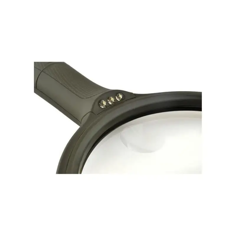 Lupa de mana pentru citit, marire de 1.8x, 3 leduri, lentila suplimenatre cu marire de 5x, neagra