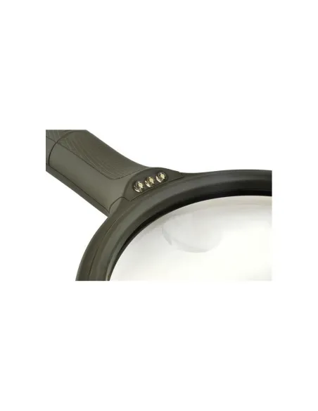 Lupa de mana pentru citit, marire de 1.8x, 3 leduri, lentila suplimenatre cu marire de 5x, neagra