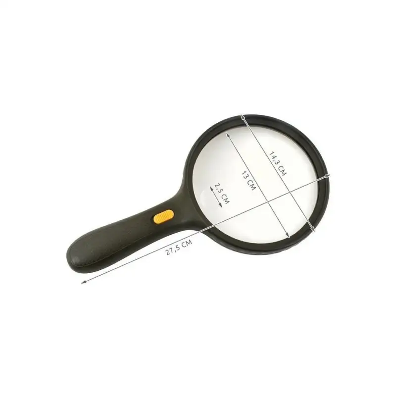 Lupa de mana pentru citit, marire de 1.8x, 3 leduri, lentila suplimenatre cu marire de 5x, neagra