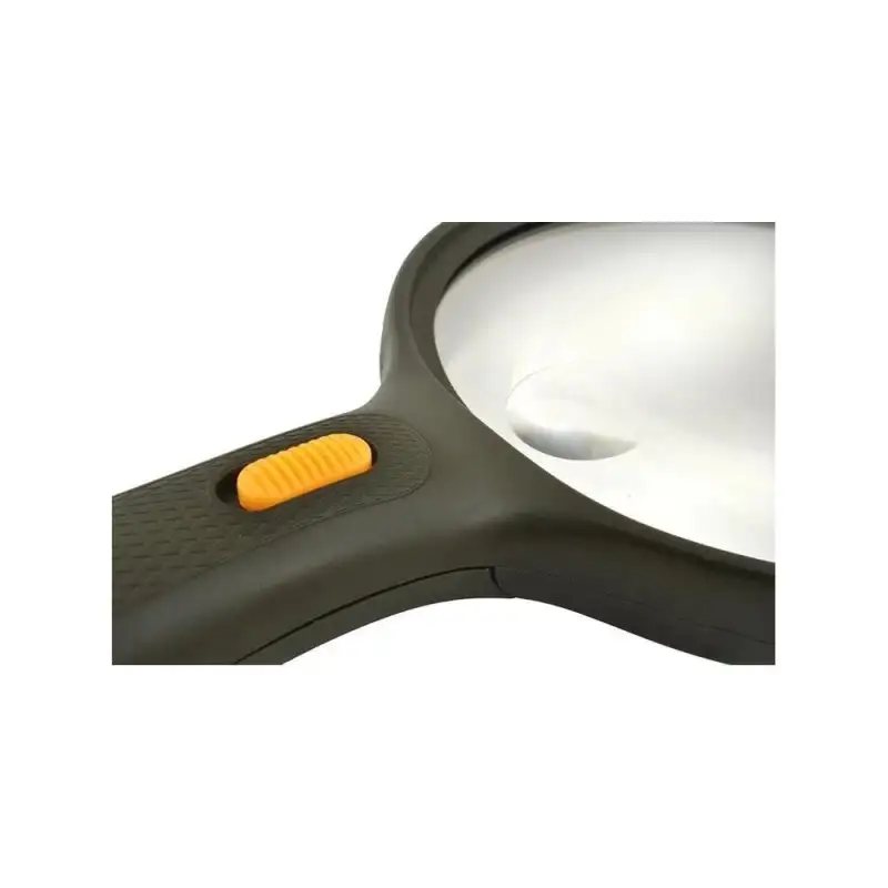 Lupa de mana pentru citit, marire de 1.8x, 3 leduri, lentila suplimenatre cu marire de 5x, neagra