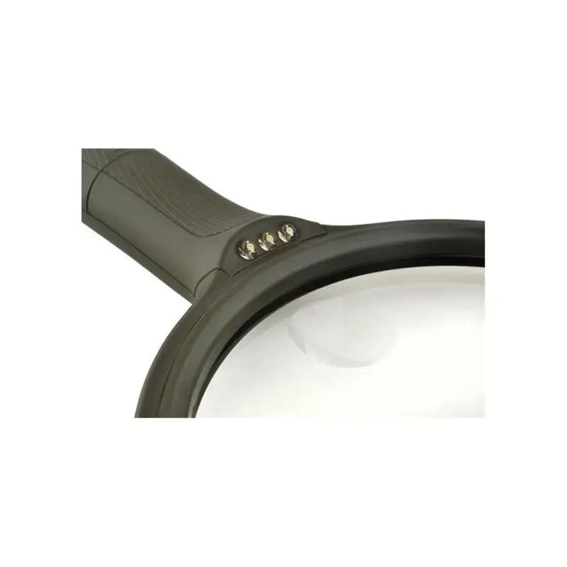 Lupa de mana pentru citit, marire de 1.8x, 3 leduri, lentila suplimenatre cu marire de 5x, neagra