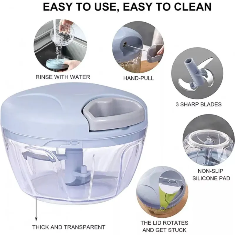 Tocator manual pentru legume cu 3 lame