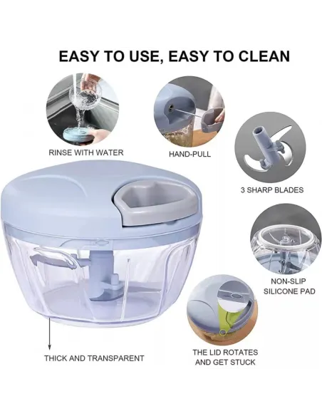 Tocator manual pentru legume cu 3 lame