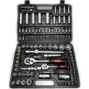 Trusa profesionala de chei tubulare crom vanadiu, 108 piese