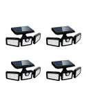 Set 4 lampi solare triple , pentru exterior, cu senzor de miscare, rezistente la apa